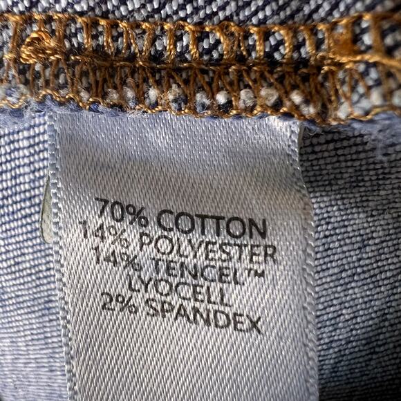 J Jill Jeans Womens Size 12P Medium Wash Wide Leg Patch Pockets Cotton Blend - Picture 14 of 16